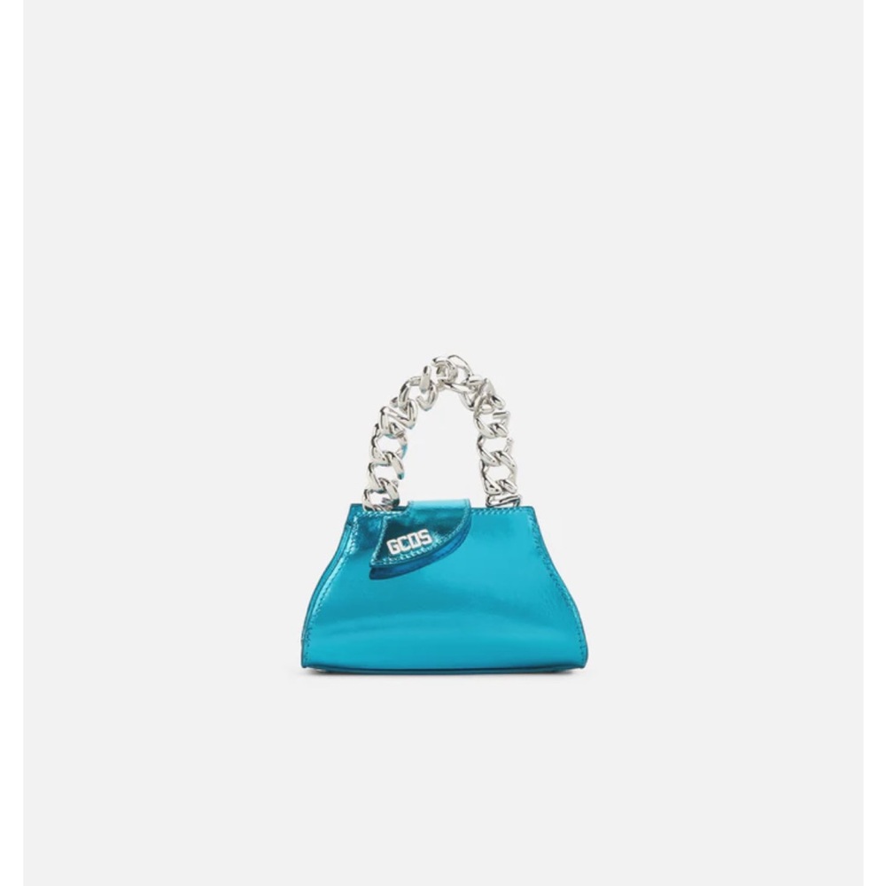 GCDS Transpallic Metallic Blue Mini Bag